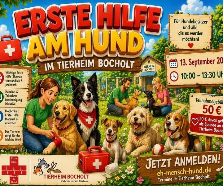 Auf Wunsch vieler Hundefreunde: Wiederholung des Erste-Hilfe-Kurses am 13. September