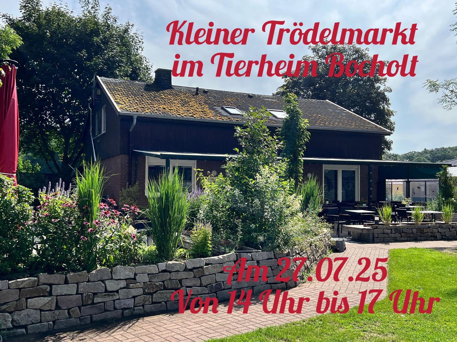 kleiner Trödelmarkt im Tierheim Bocholt am 27.7.