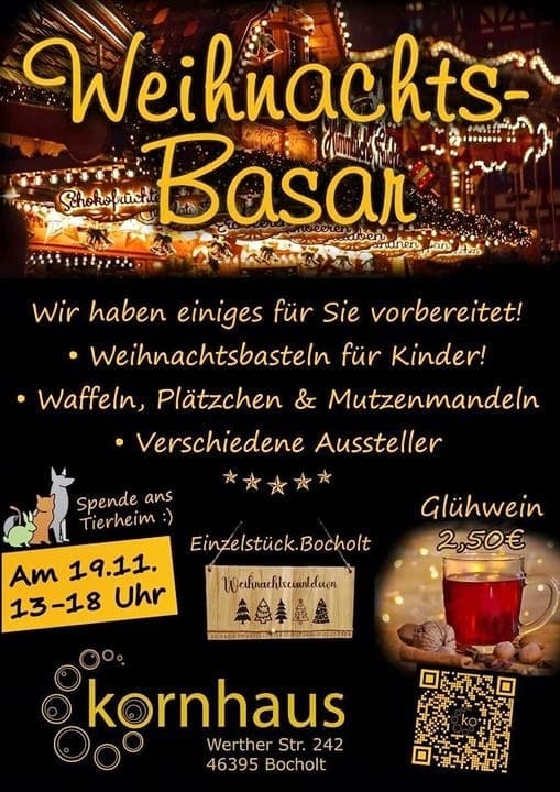Einladung zum Weihnachtsbasar ins Bocholter "Kornhaus"