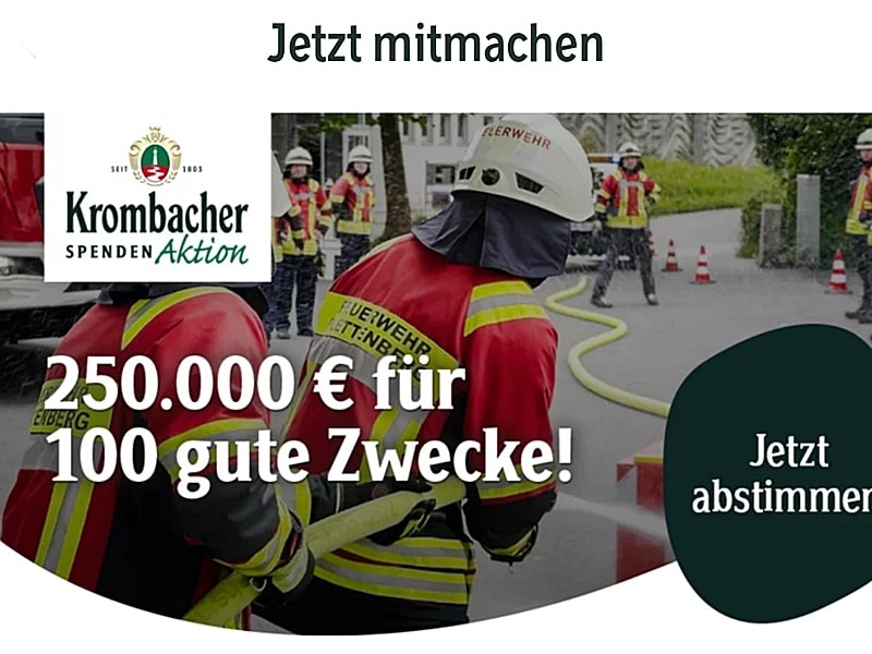 Bitte stimmt bei Krombacher ab - für unseren Verein